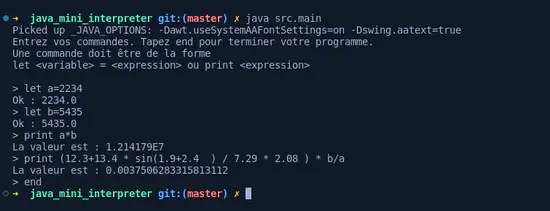 Java arithmetic interpreter